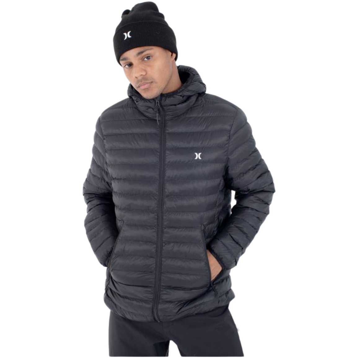 2026 Hurley Mens Campbell Puffer Jacket MJKEU00031 - Black